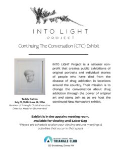 Substance use disorder art exhibit Dover, NH